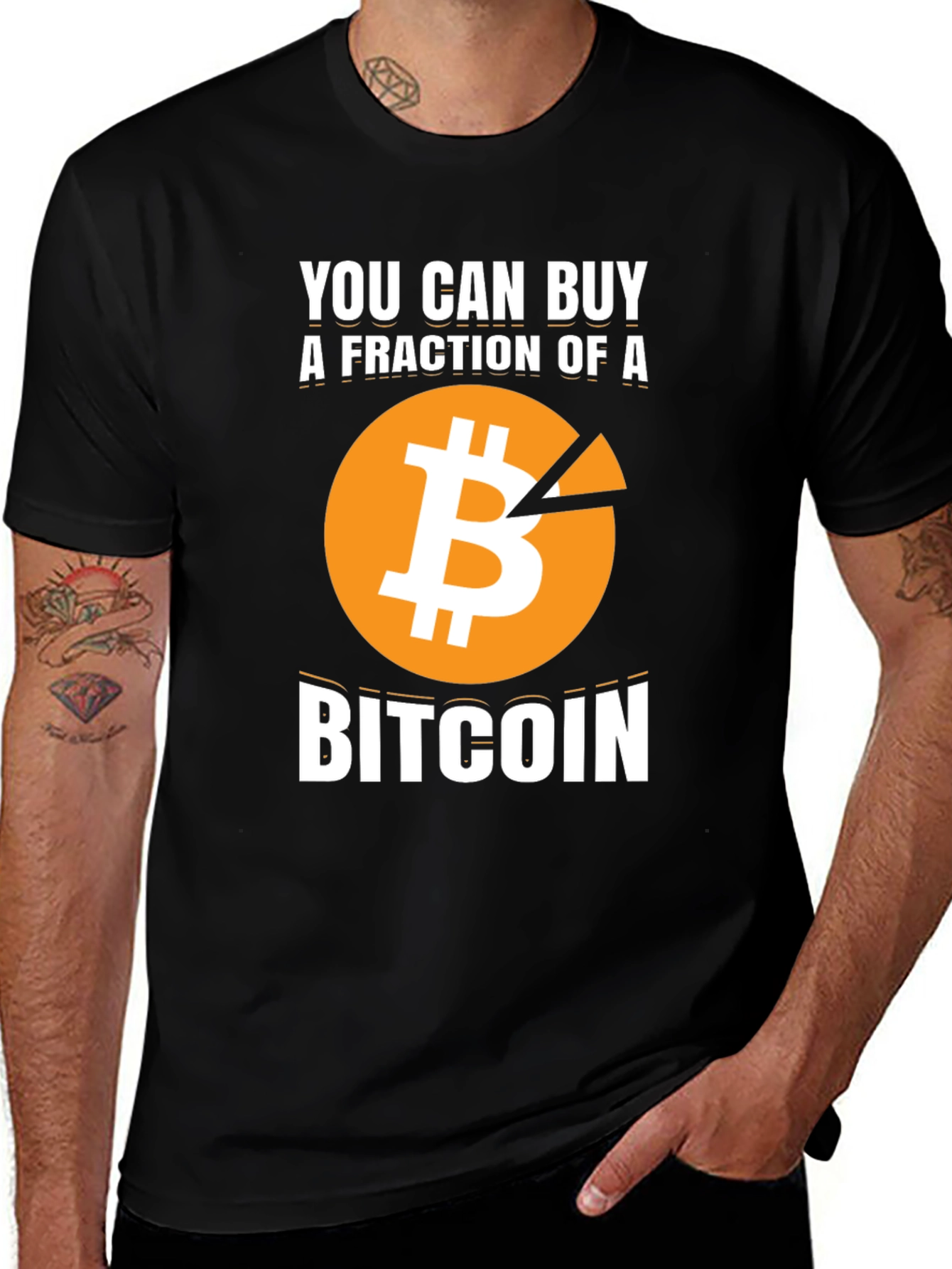 Bitcoin Fraction Graphic Tee - Crypto Investor T-Shirt