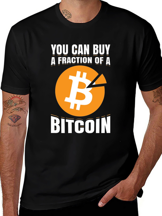 Bitcoin Fraction Graphic Tee - Crypto Investor T-Shirt