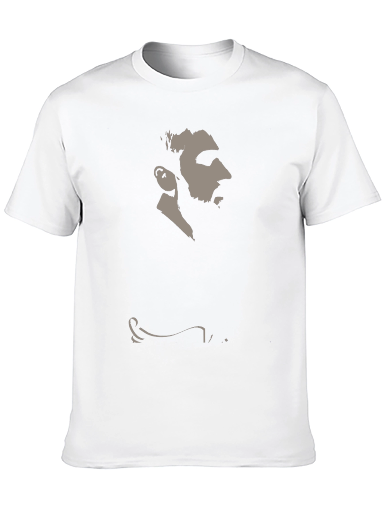 Mens Black Graphic Tee - Silhouette Portrait