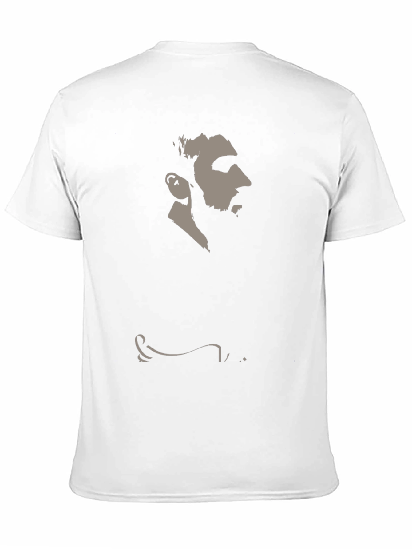 Mens Black Graphic Tee - Silhouette Portrait