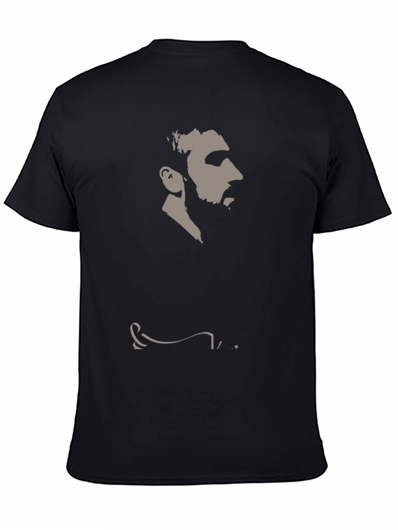 Mens Black Graphic Tee - Silhouette Portrait