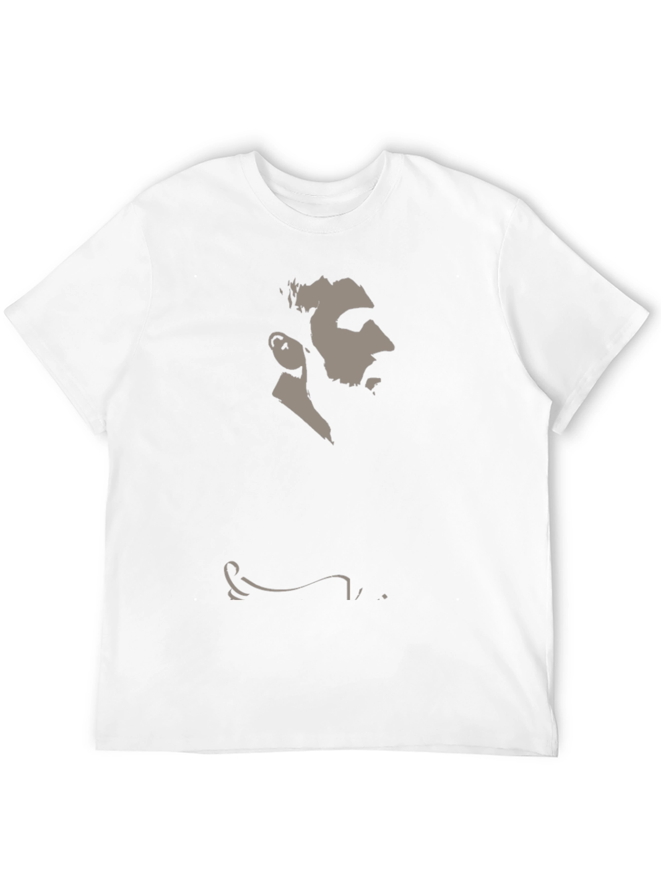 Mens Black Graphic Tee - Silhouette Portrait