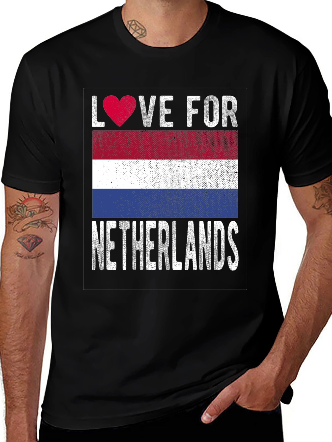 Love for Netherlands T-Shirt Flag Heart Design