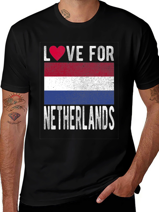 Love for Netherlands T-Shirt Flag Heart Design