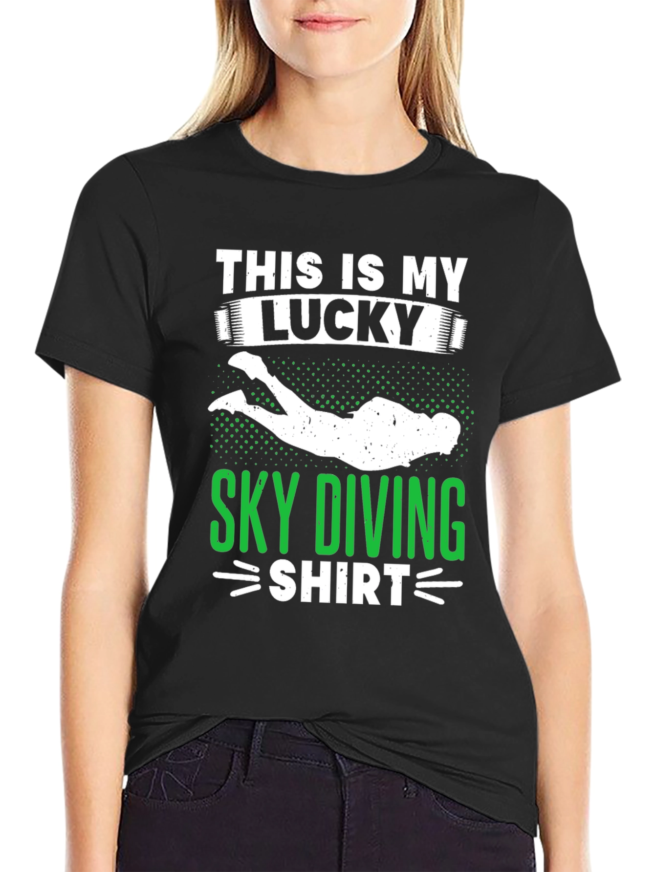 Lucky Sky Diving Shirt - Novelty Graphic Tee