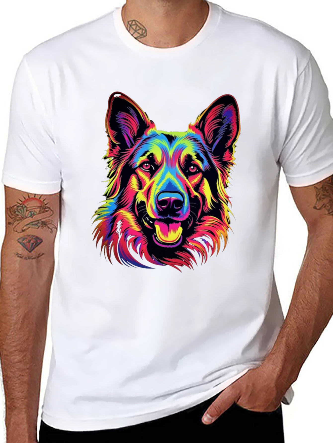 Neon German Shepherd Graphic Tee
