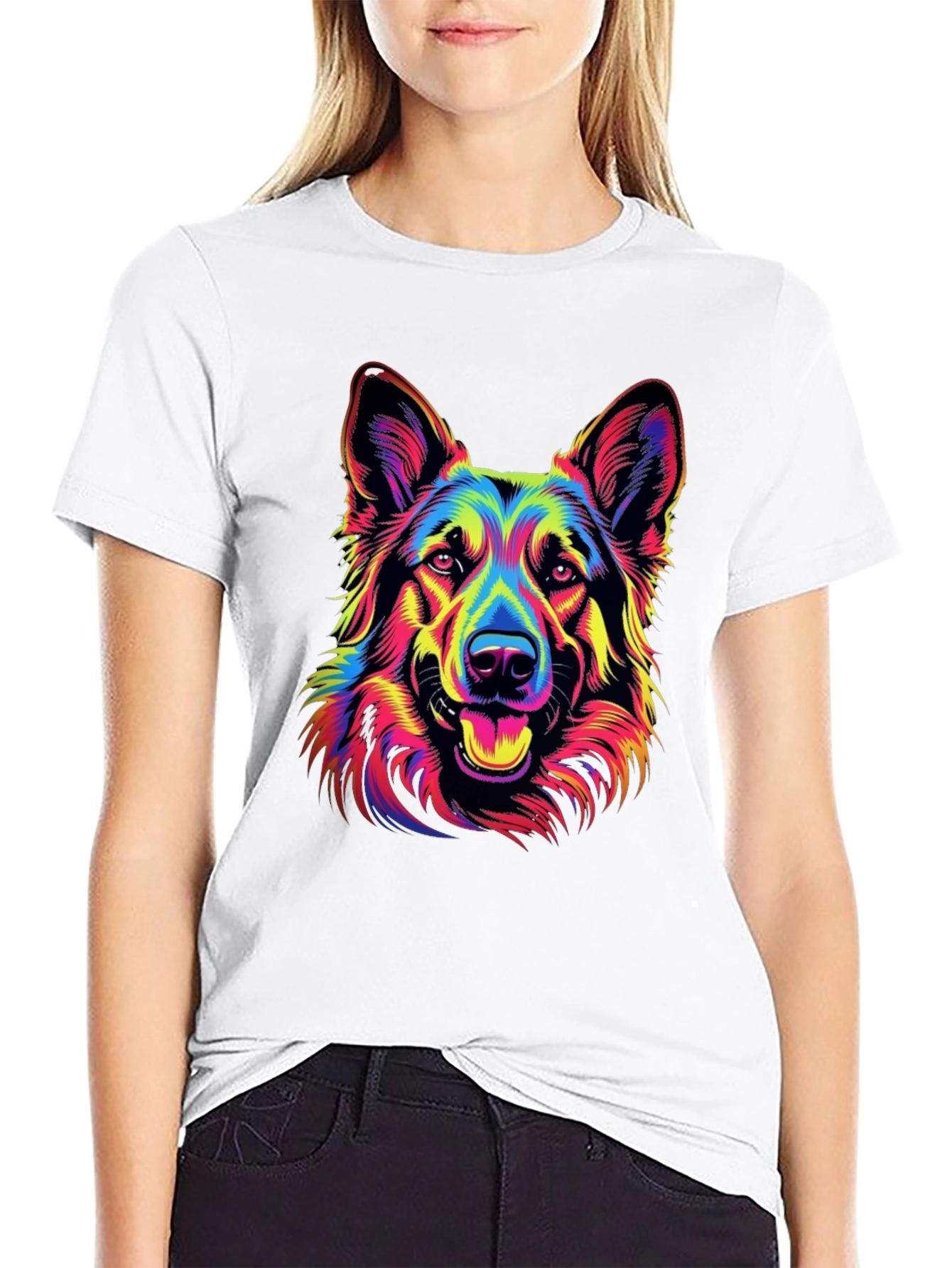 Neon German Shepherd Graphic Tee