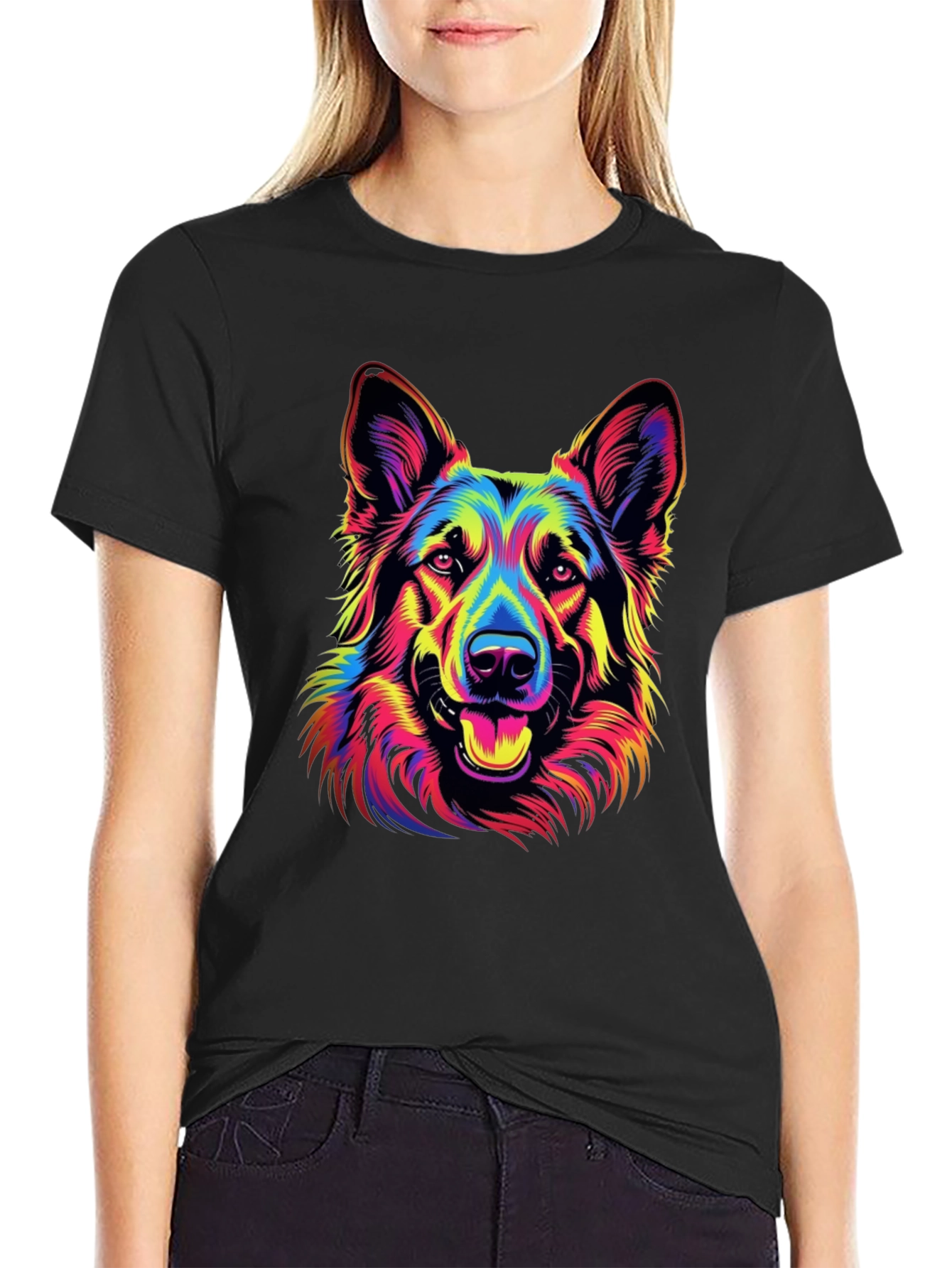 Neon German Shepherd Graphic Tee