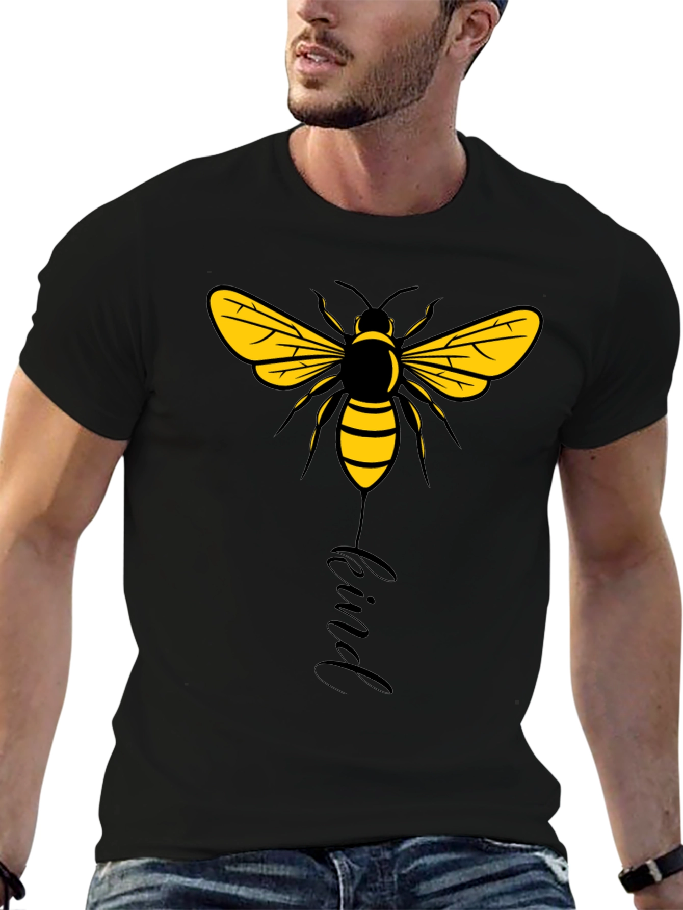 Bee Kind Graphic Tee - Black Cotton T-Shirt