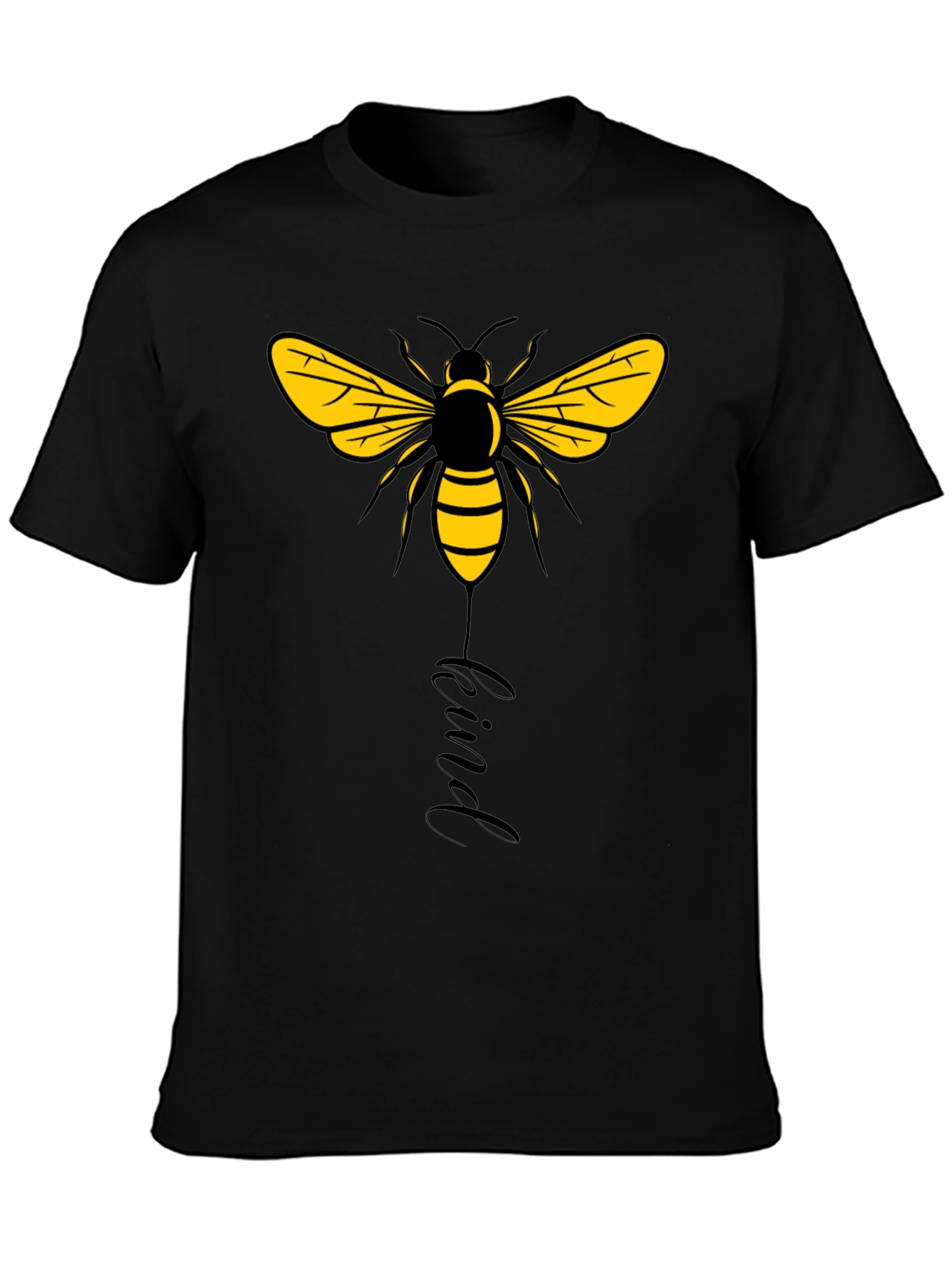 Bee Kind Graphic Tee - Black Cotton T-Shirt