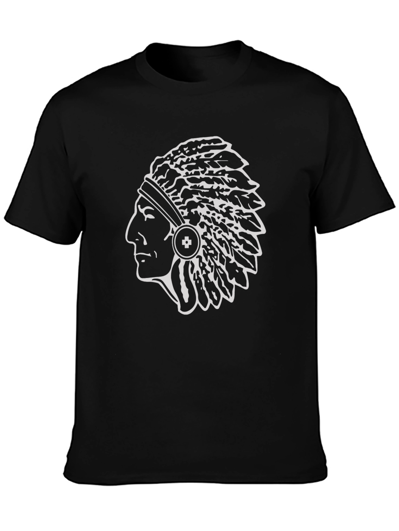Chief Head T-Shirt - Black Cotton Graphic Tee