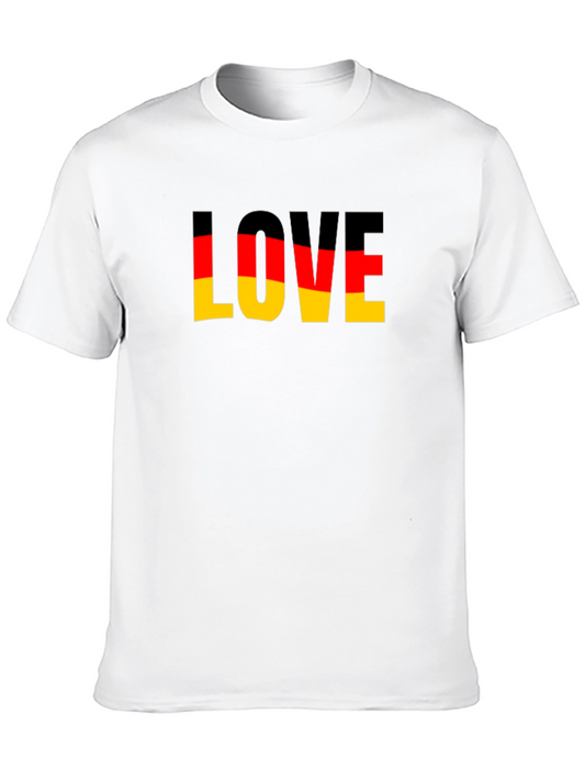 Germany Flag Love Graphic Black T-Shirt