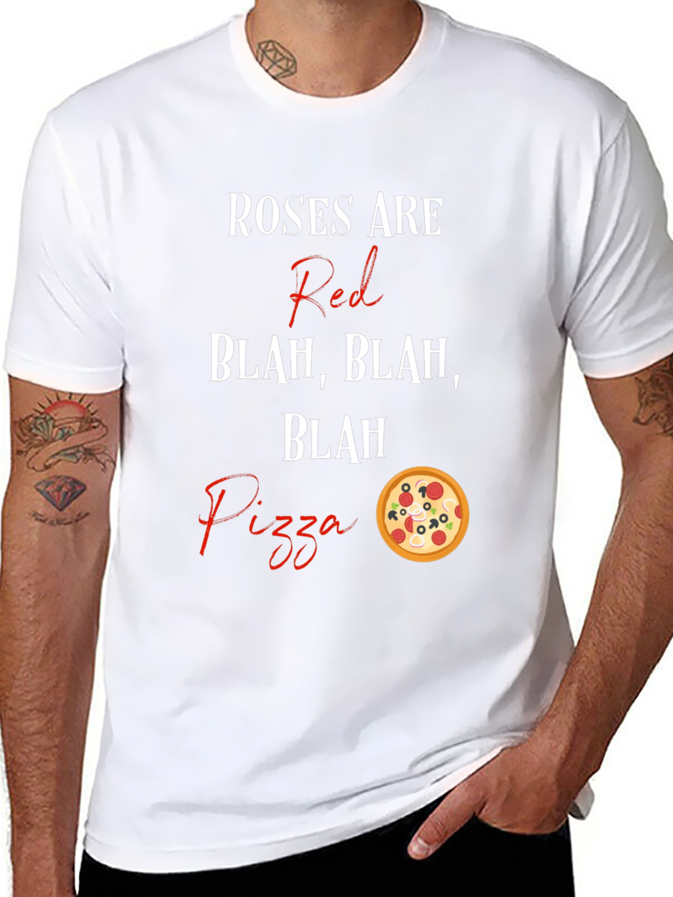 Roses Are Red Pizza T-Shirt Funny Foodie Tee