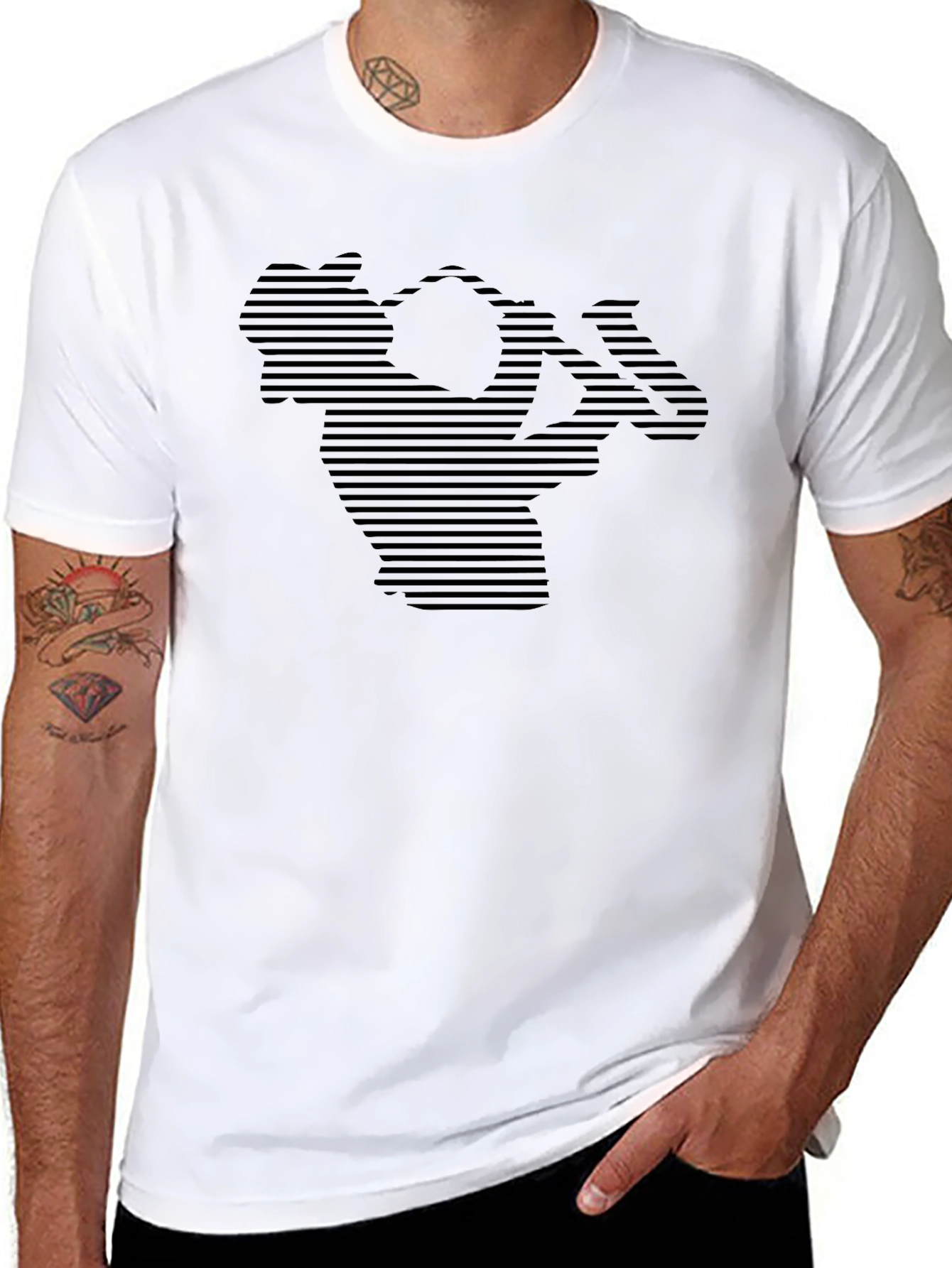 Abstract Weightlifter Black T-Shirt