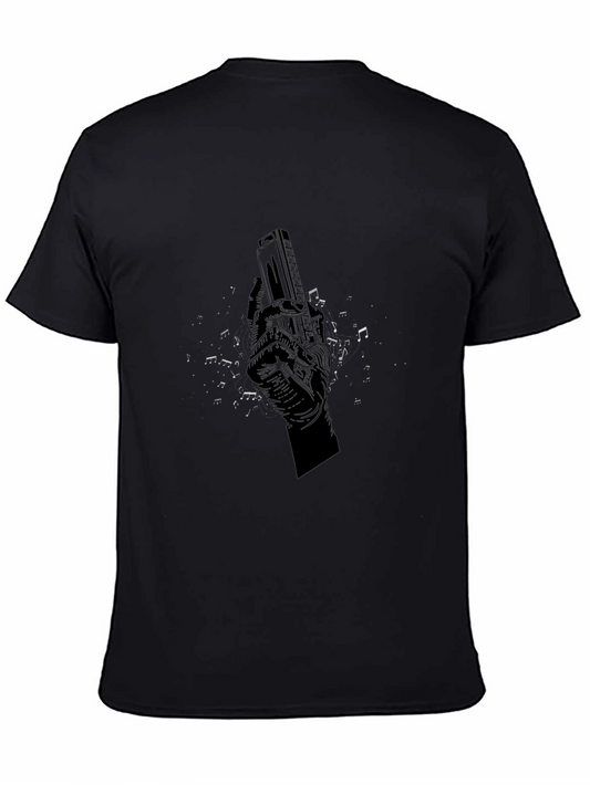Harmonica Hand Graphic T-Shirt - Music Lover Tee