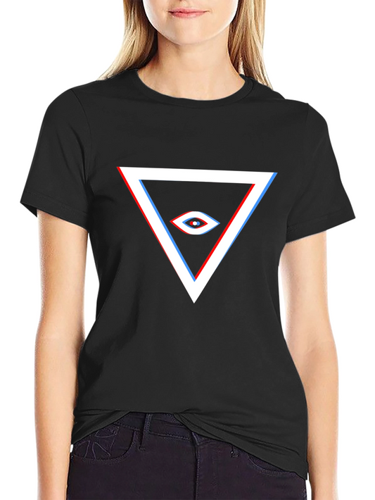 Mens Black Graphic Tee - Triangle Eye Design