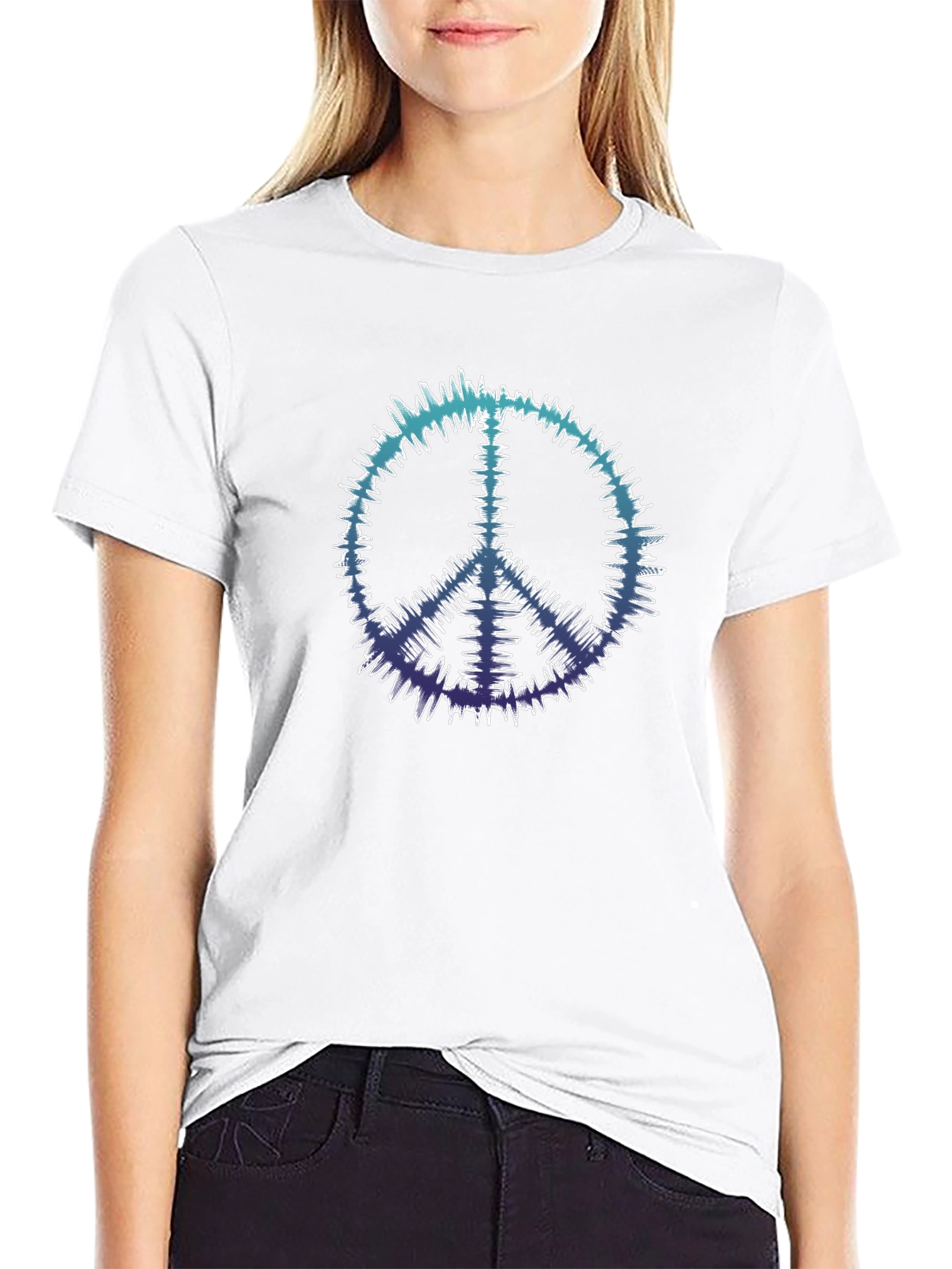 Peace Sign Black Tee - Retro Vibe
