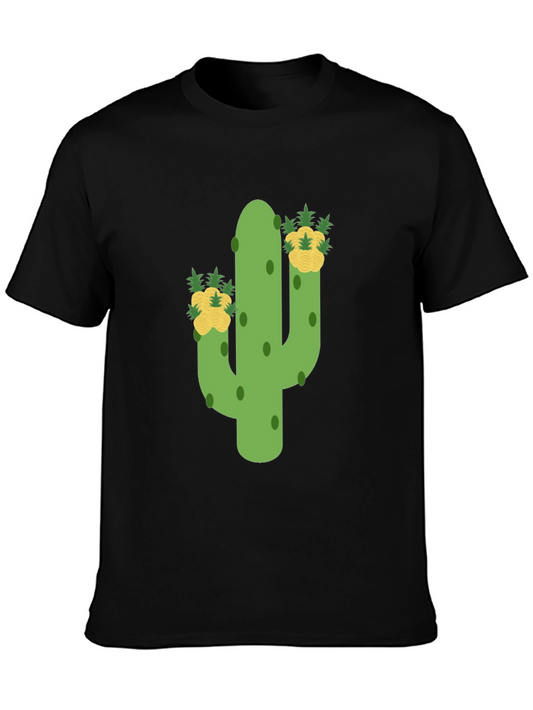 Cactus & Pineapple Tee - Whimsical Graphic Print