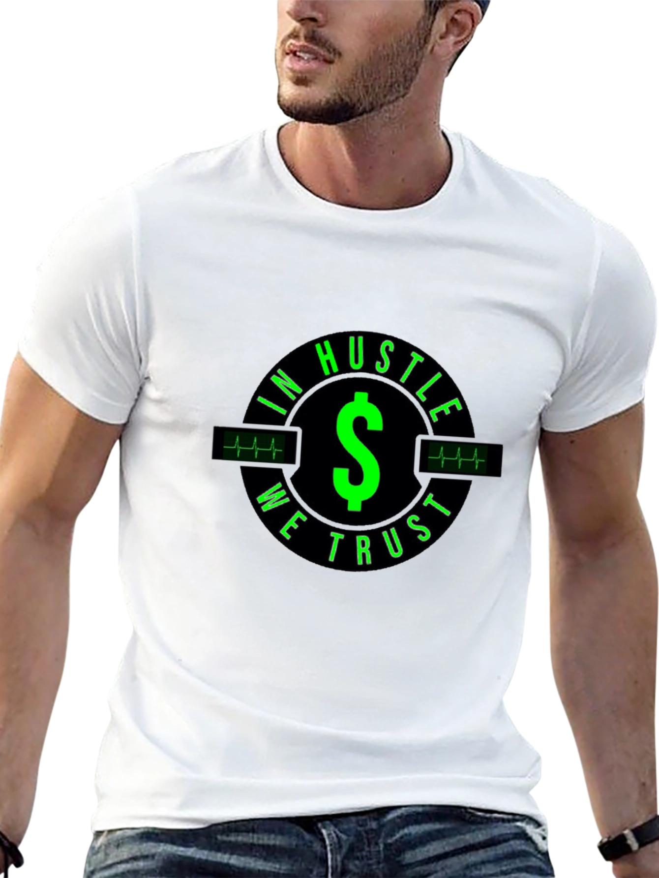 In Hustle We Trust Black Graphic Tee