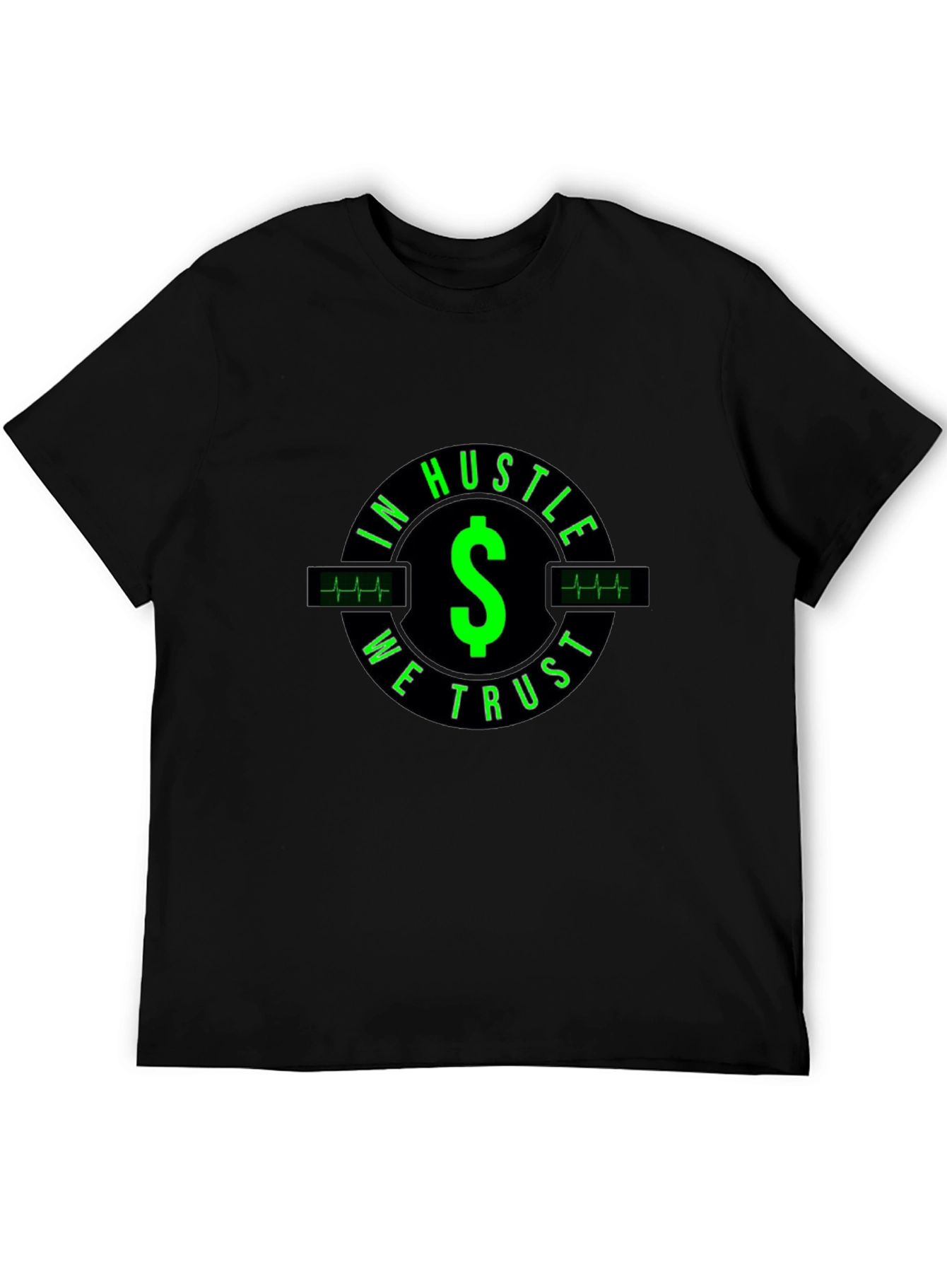 In Hustle We Trust Black Graphic Tee