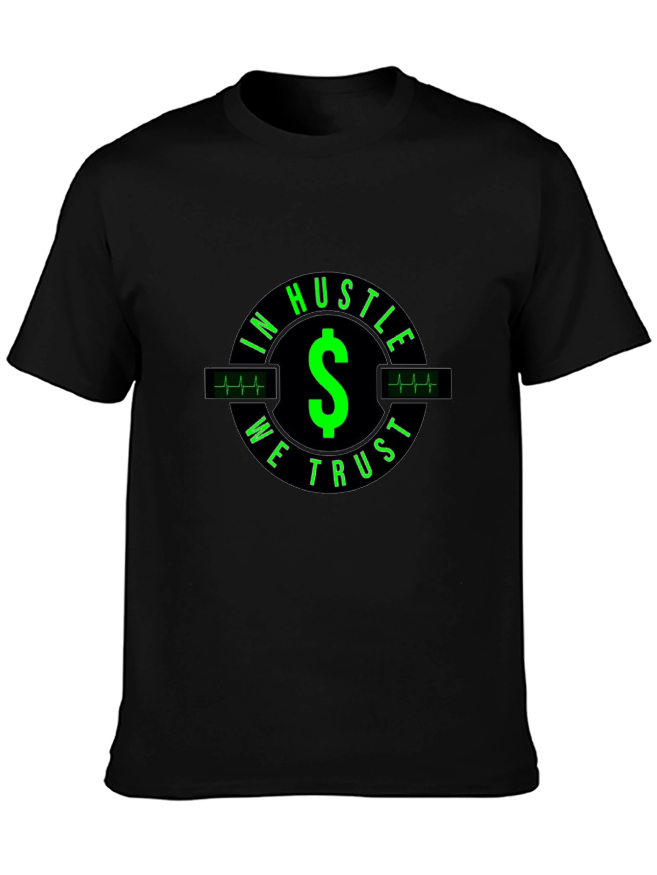 In Hustle We Trust Black Graphic Tee