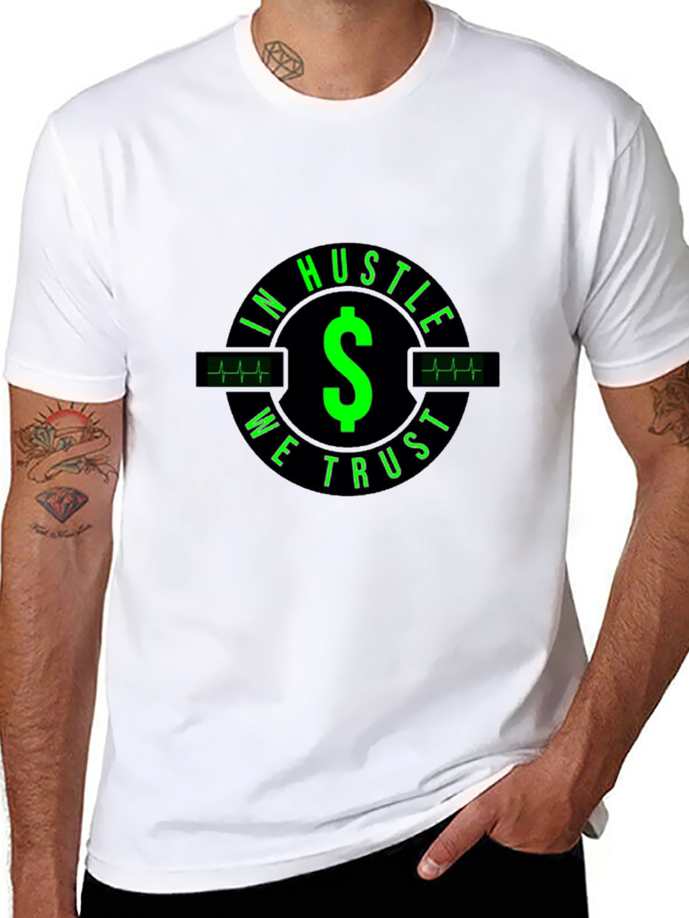 In Hustle We Trust Black Graphic Tee