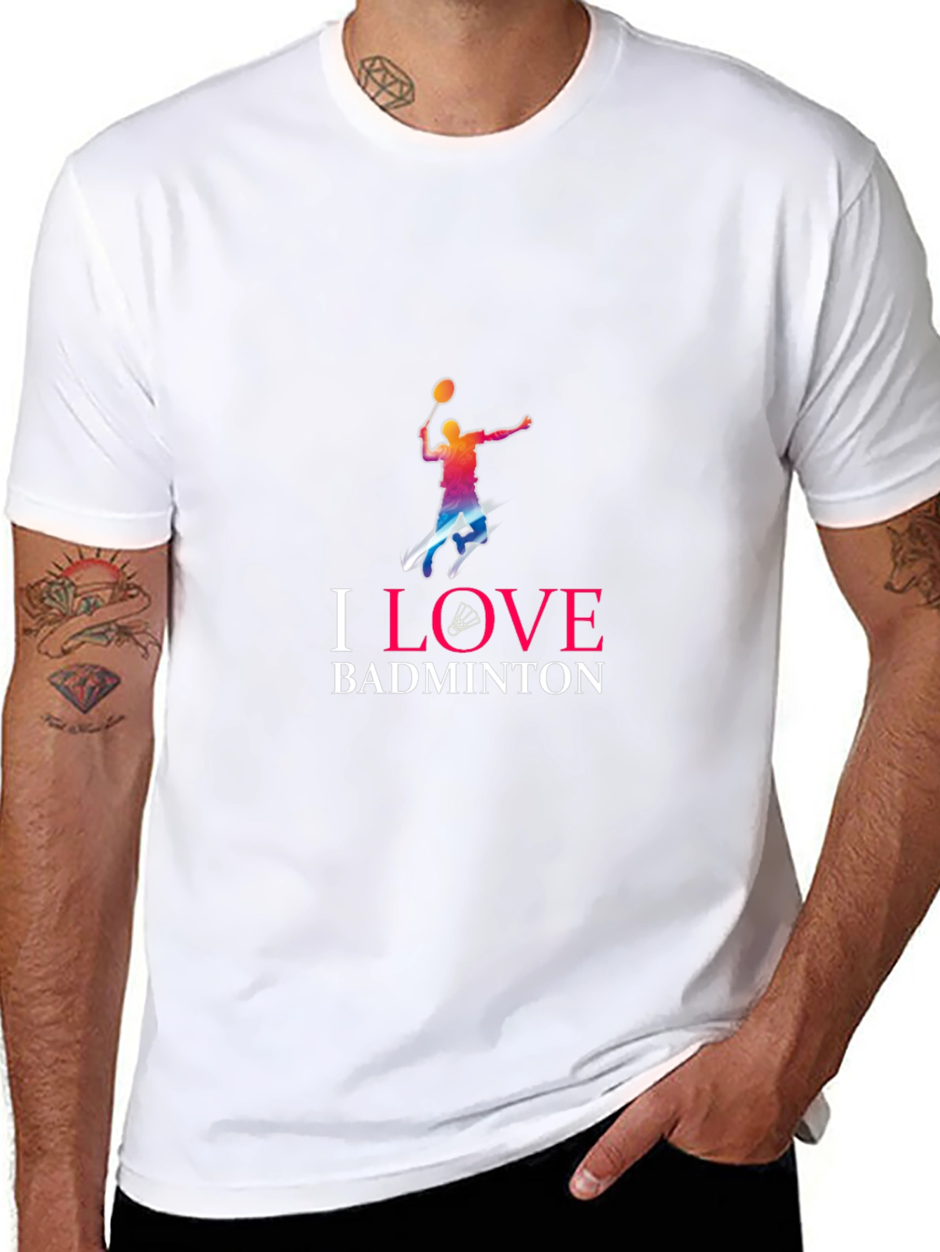 I Love Badminton T-Shirt - Stylish Sportswear