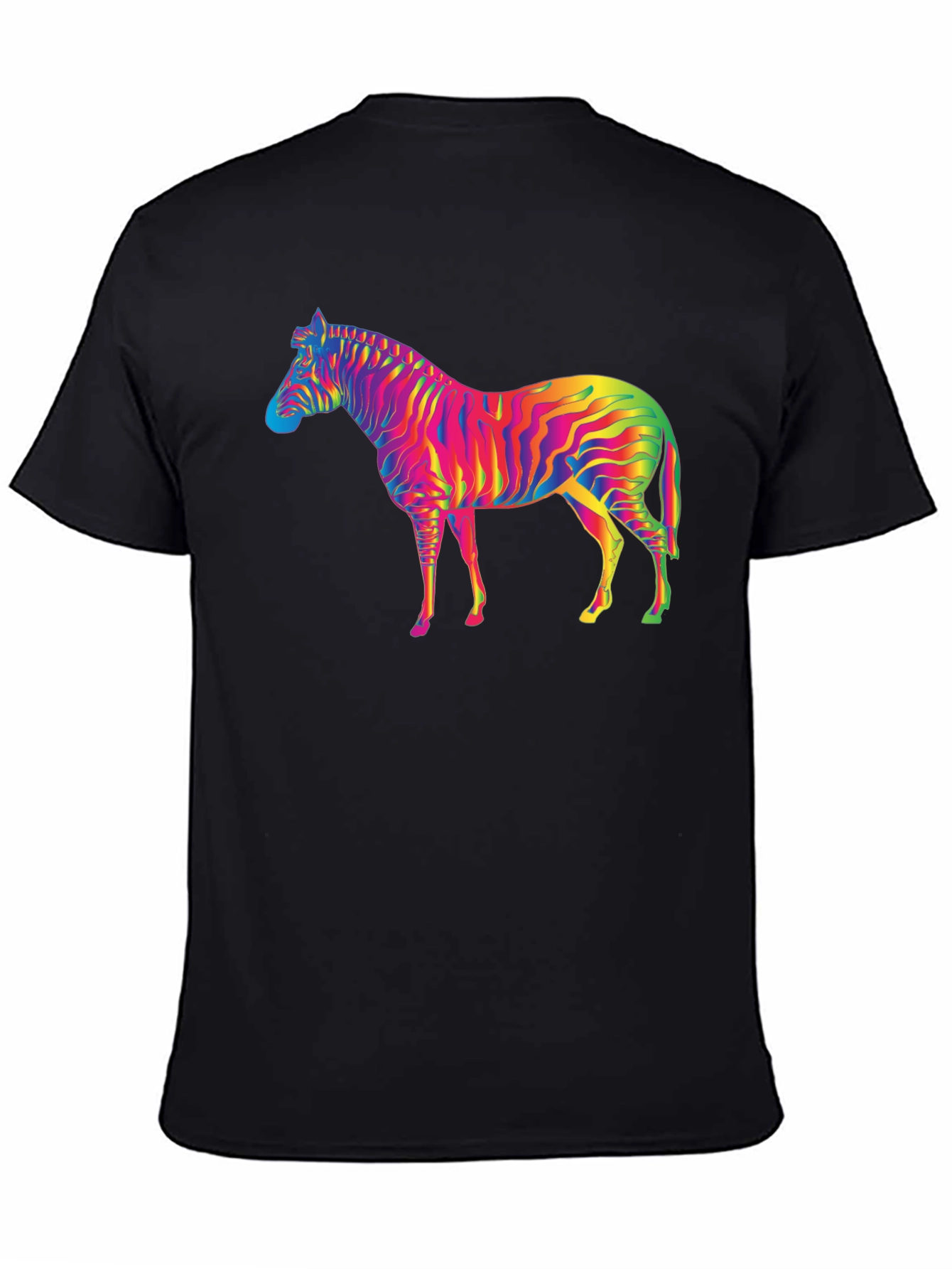 Rainbow Zebra Graphic Tee - Stylish Cotton Blend