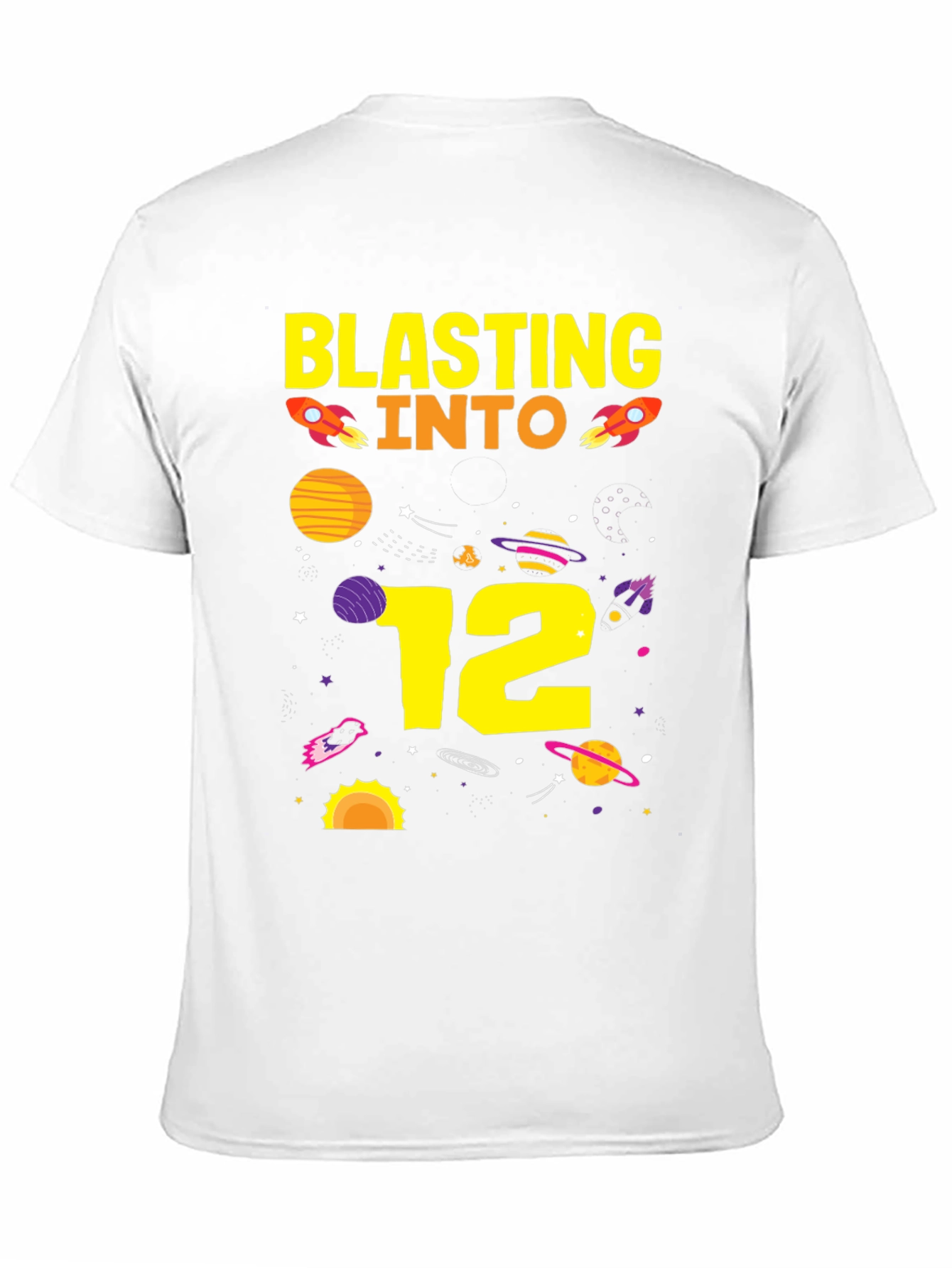 Blasting Into 12th Birthday T-Shirt Space Theme