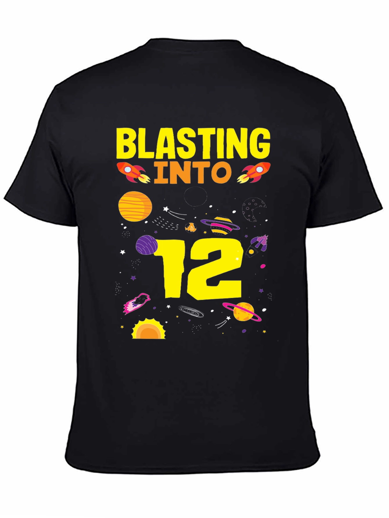 Blasting Into 12th Birthday T-Shirt Space Theme