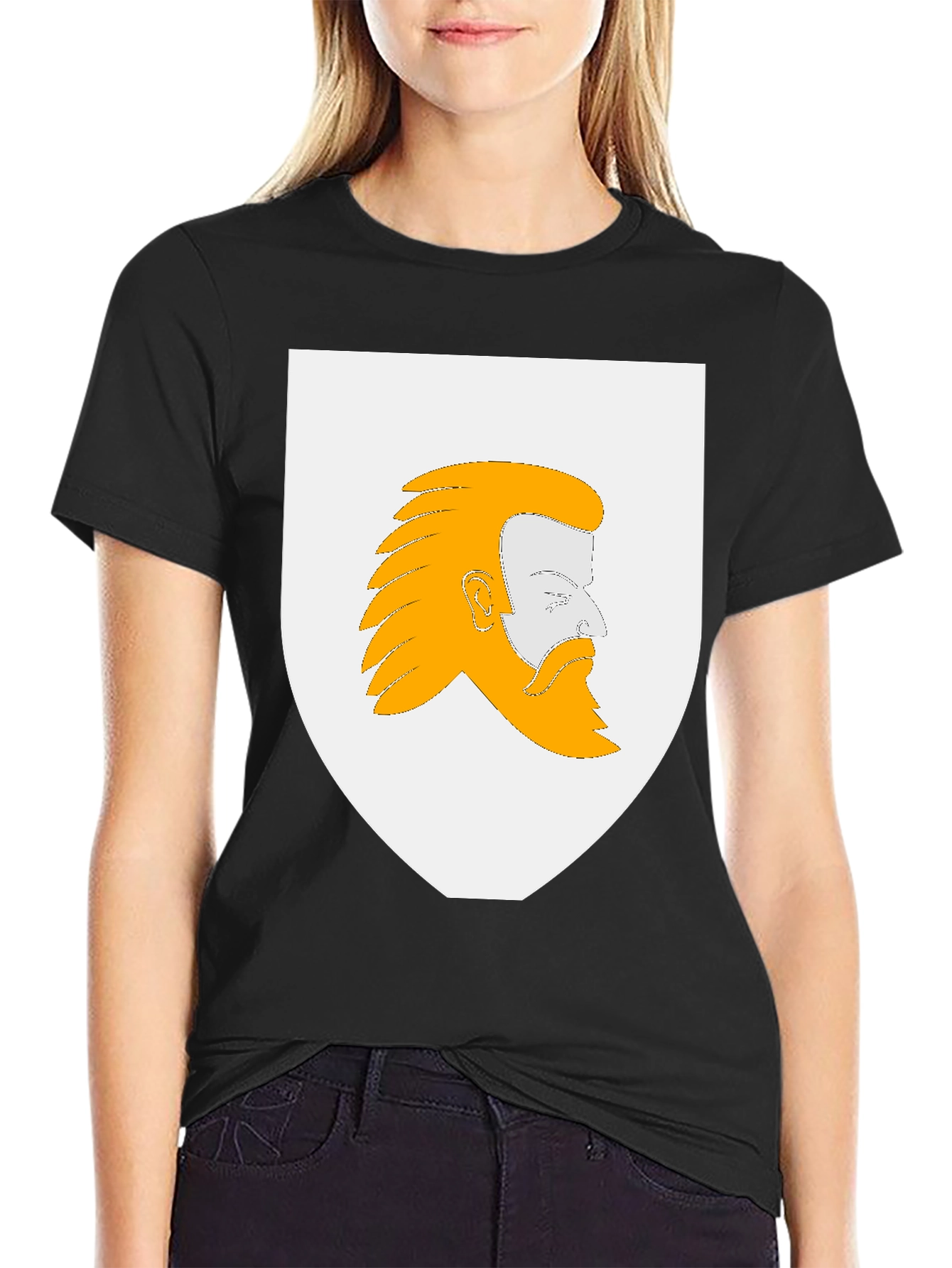 Heraldic Bearded Man Graphic T-Shirt