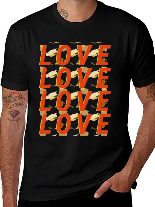 Love Graphic Print Black Tee