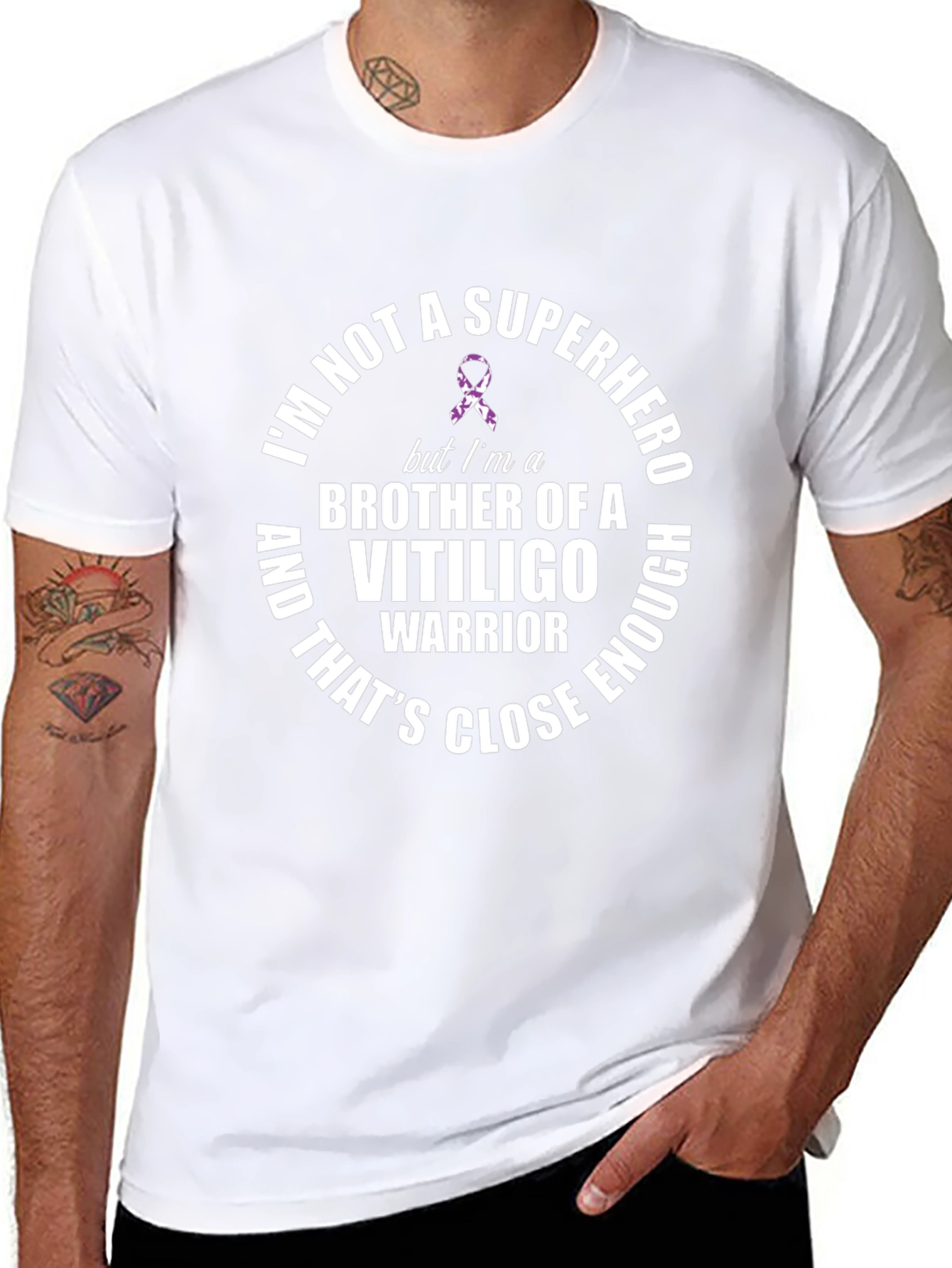 Vitiligo Warrior Brother T-Shirt Support Awareness Tee