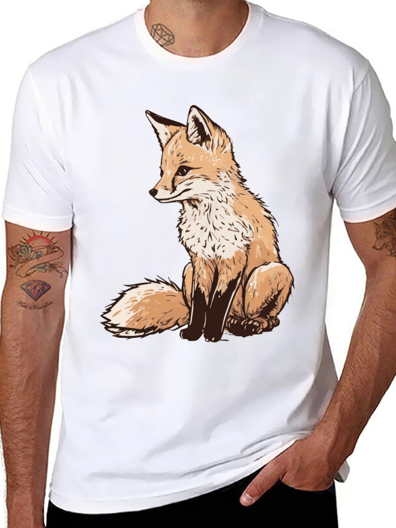Fox Graphic Tee - Unique Animal Print Shirt