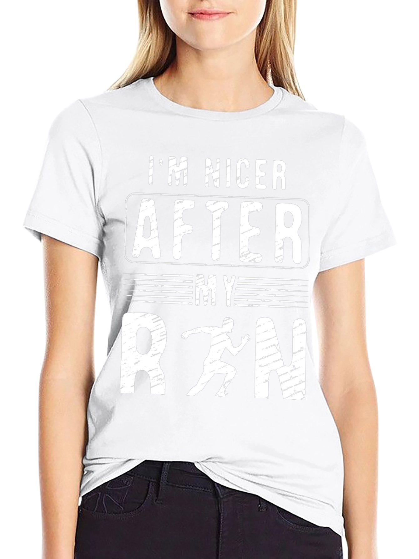 Im Nicer After My Run Black Graphic T-Shirt