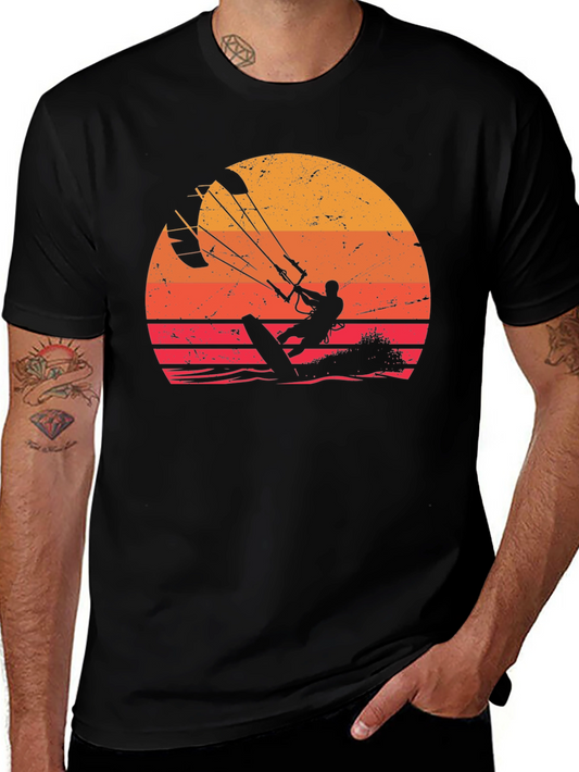 Kitesurfing Sunset Graphic Tee - Sporty Stylish Comfort