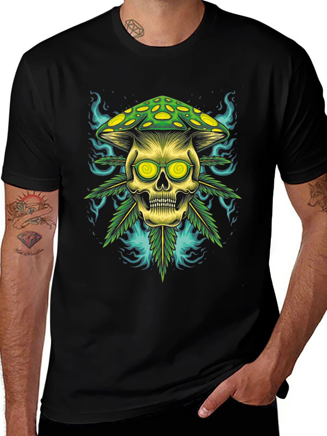 Skull Mushroom Graphic Tee - Unique & Edgy