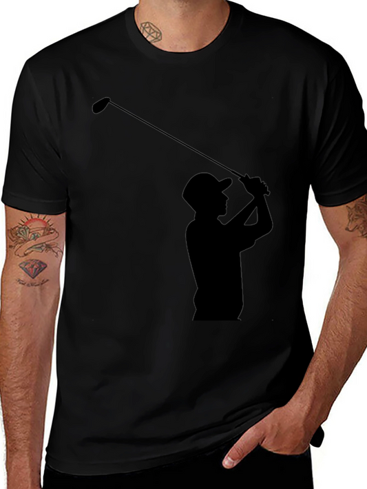 Golfer Silhouette T-Shirt - Black Tee