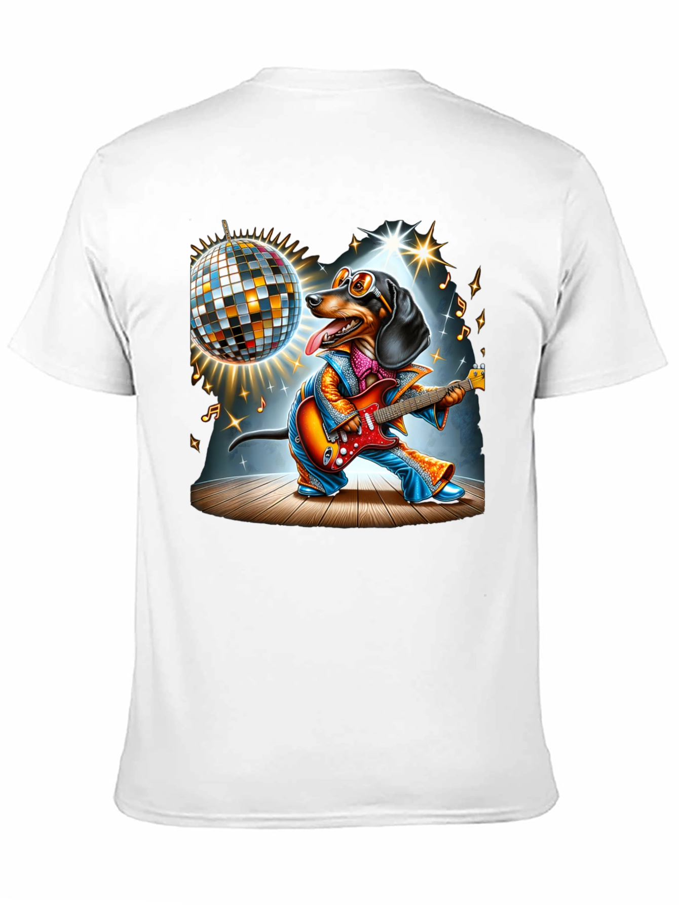 Dachshund Guitarist Graphic Tee