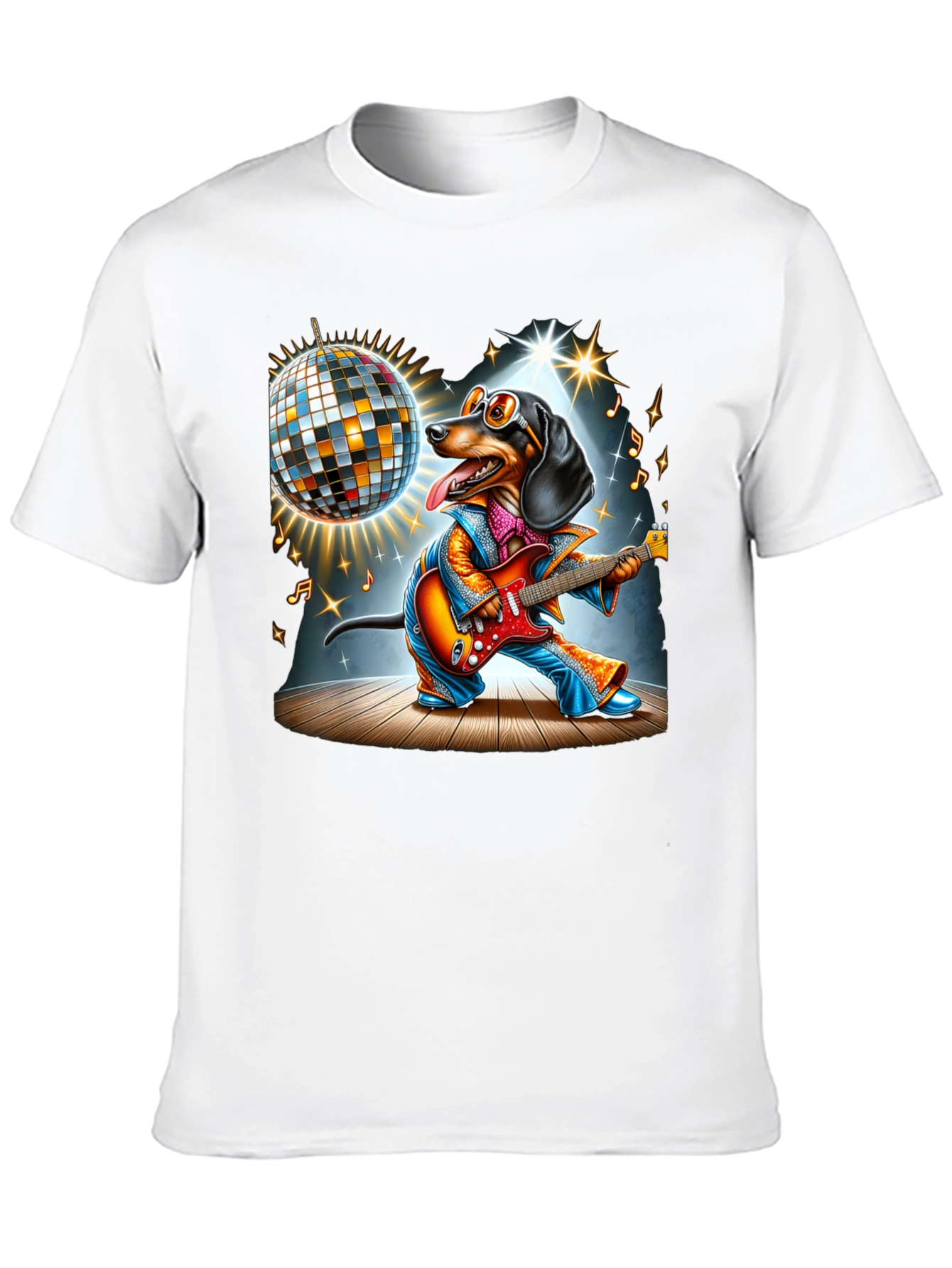 Dachshund Guitarist Graphic Tee