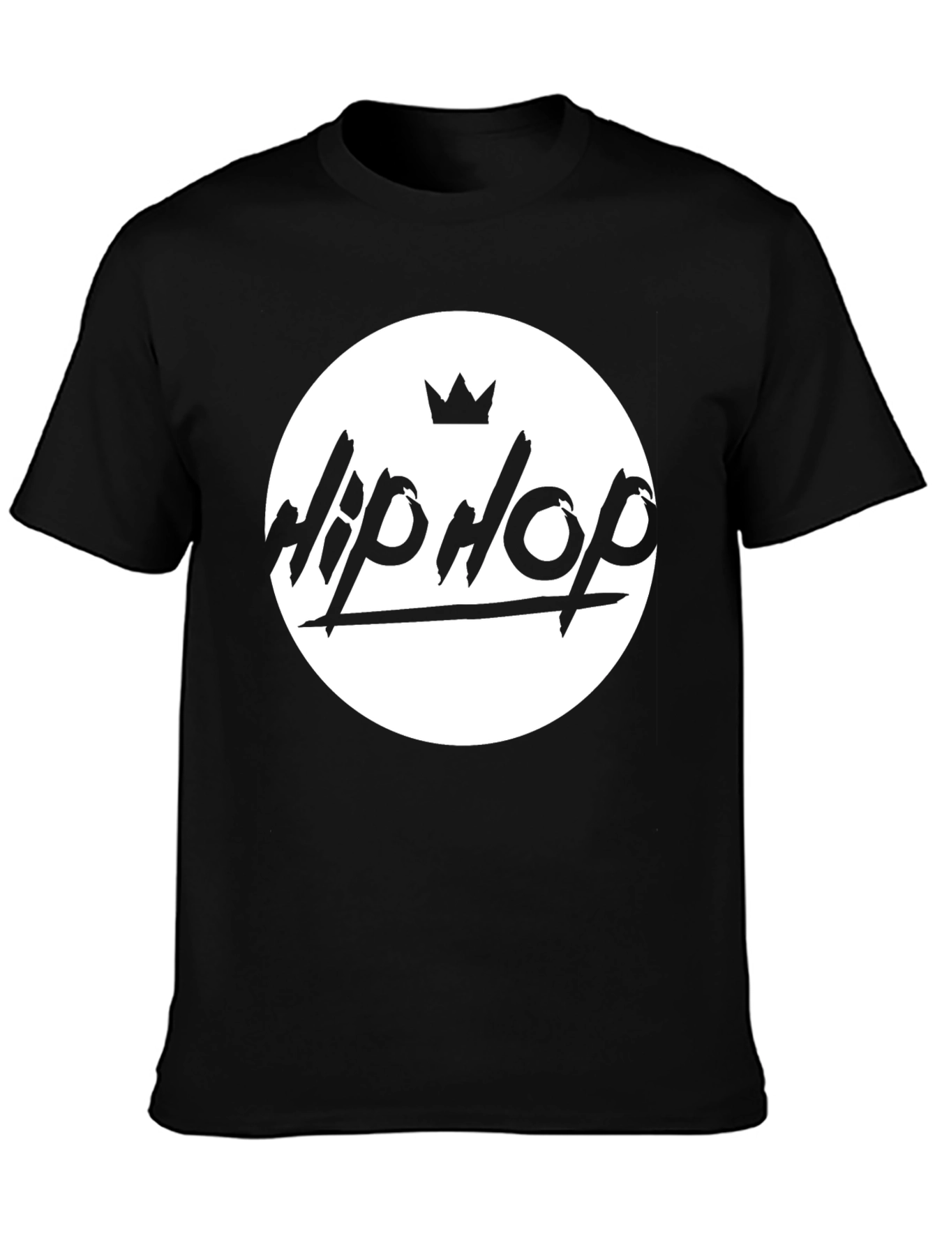 Hip Hop Crown Graphic Black T-Shirt