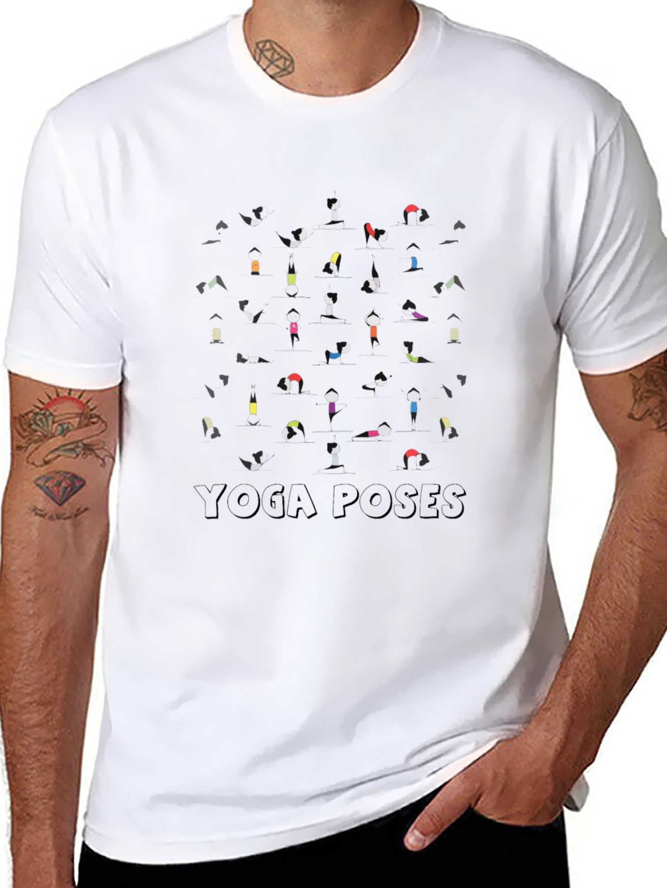 Yoga Poses Graphic Black T-Shirt