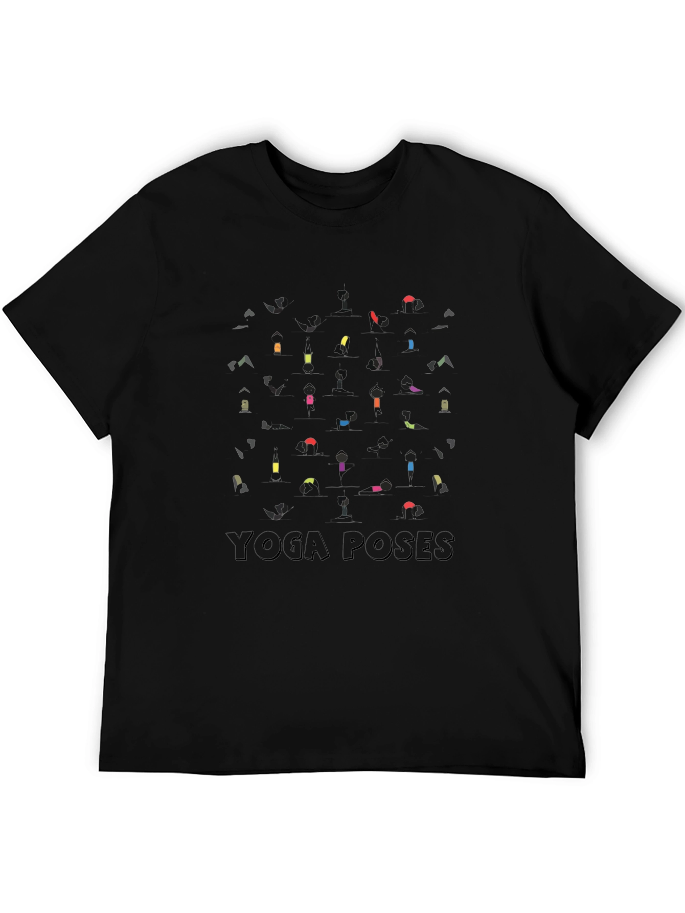 Yoga Poses Graphic Black T-Shirt