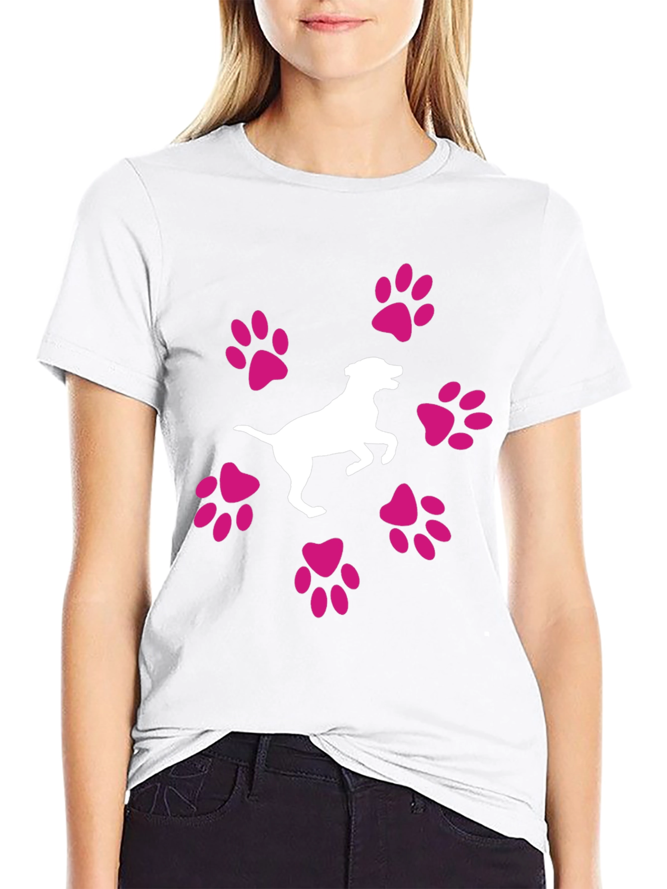 Dog Lover T-Shirt: Paw Prints & Cute Dog Graphic