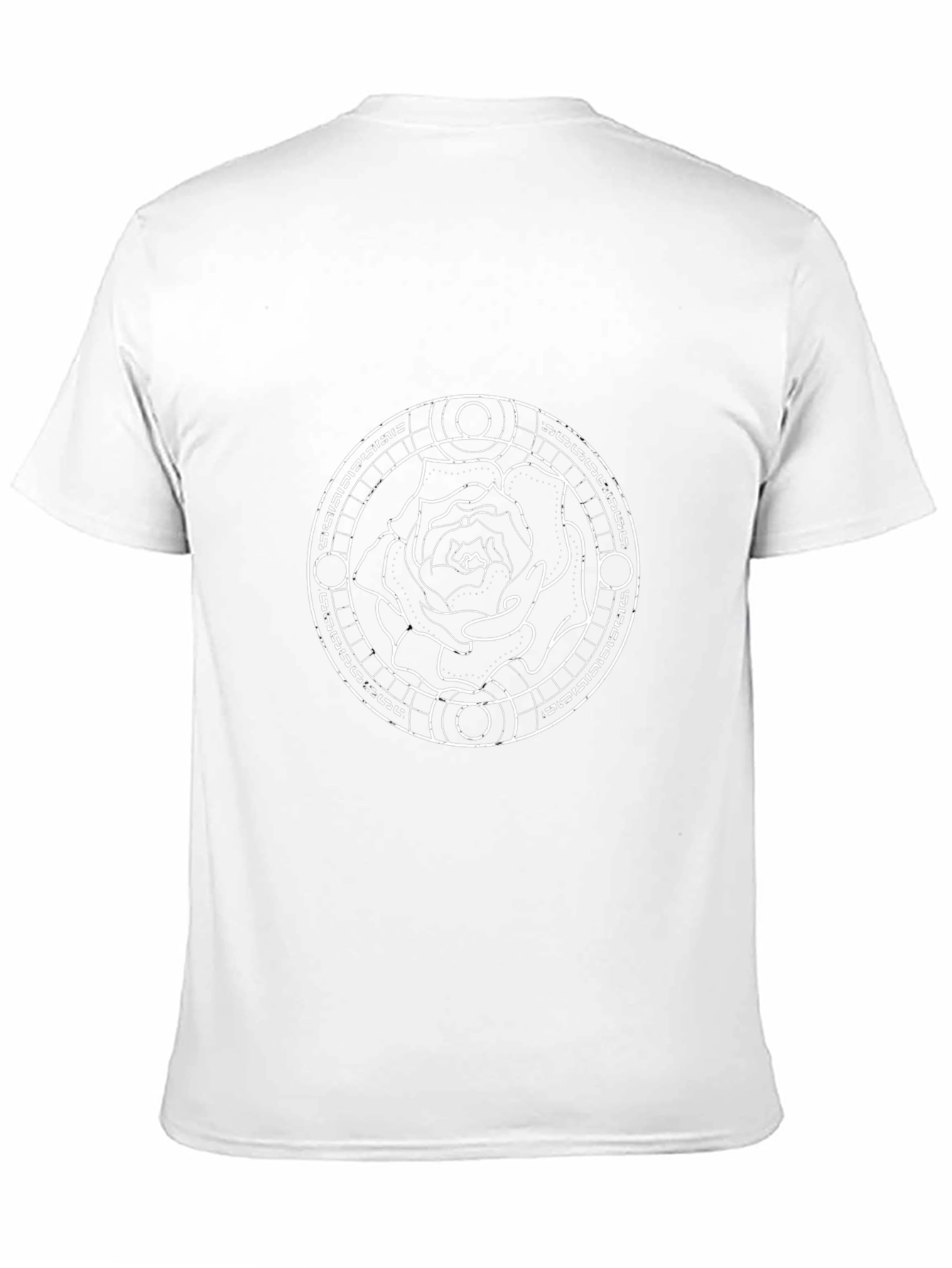 Black T-Shirt with Rose Circle Graphic