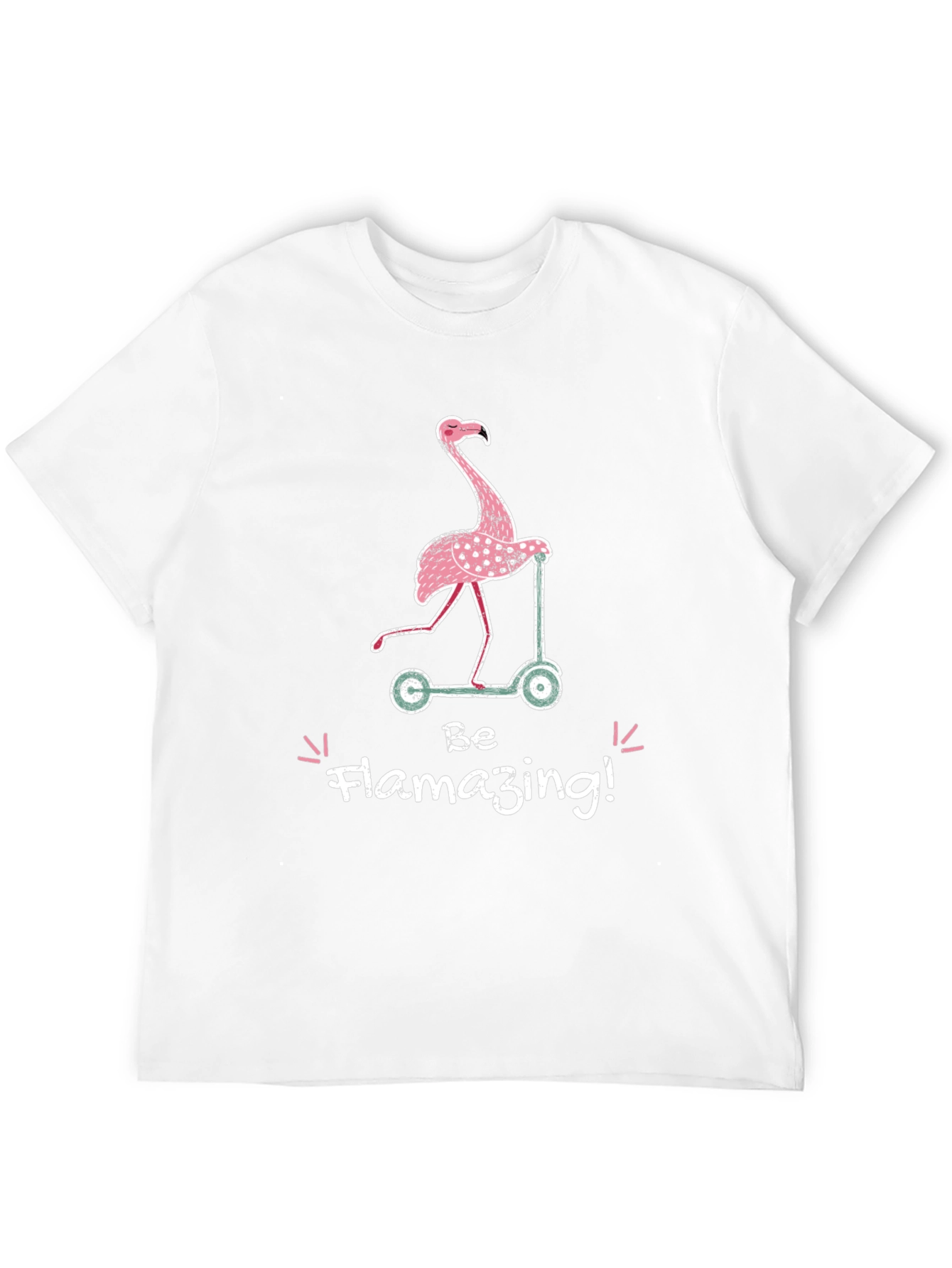 Flamazing Flamingo Scooter Graphic T-Shirt