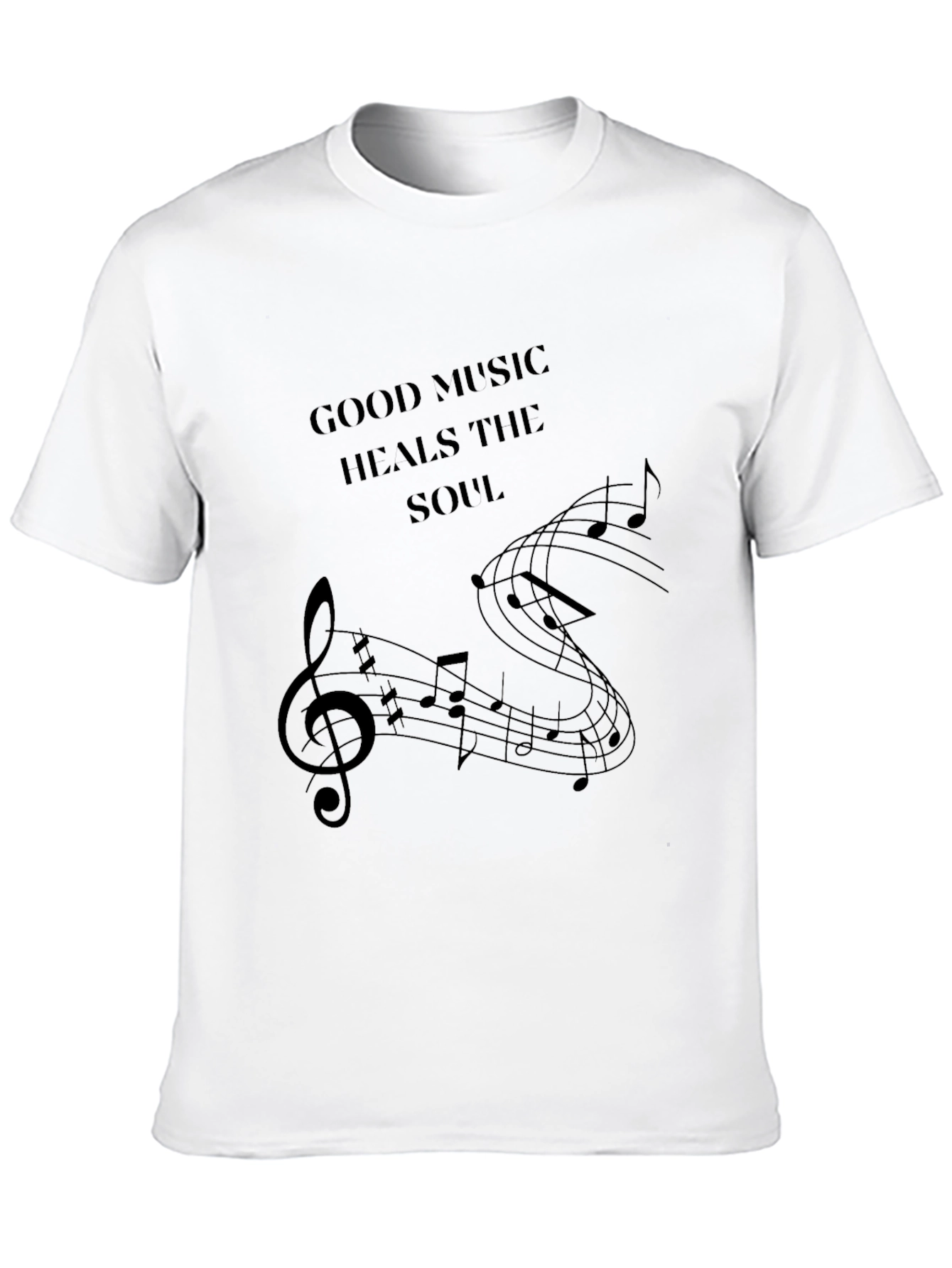 Music Heals Soul Black T-Shirt