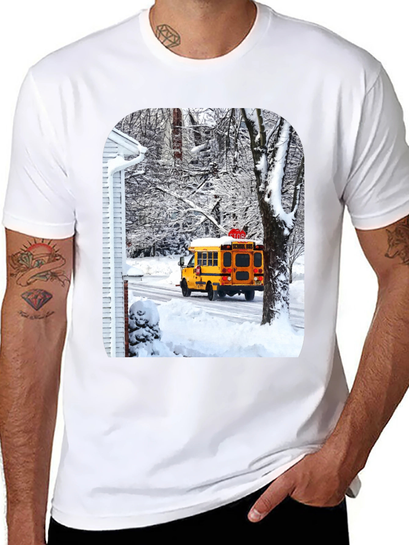 Winter School Bus T-Shirt