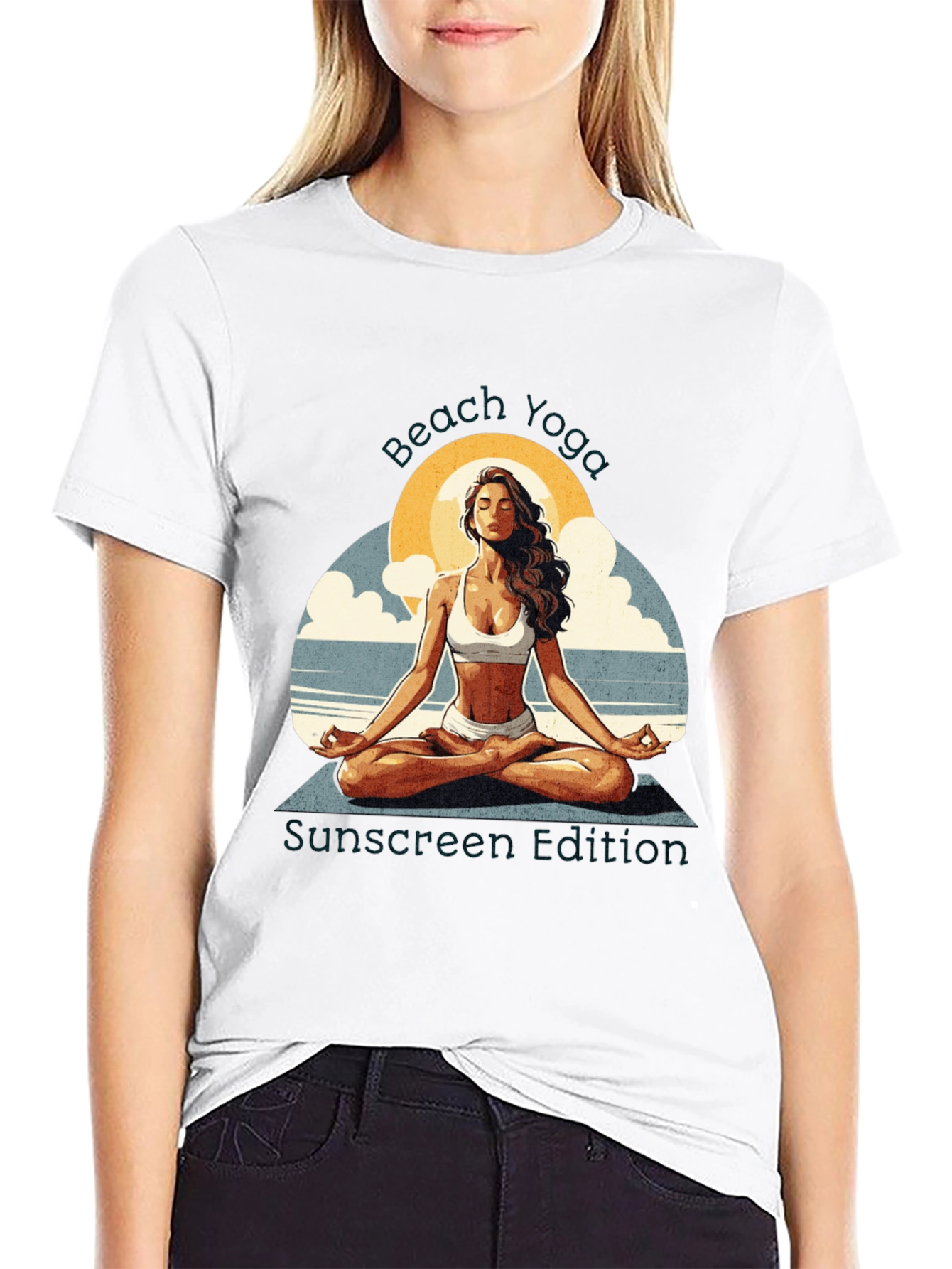 Beach Yoga T-Shirt - Sunscreen Edition