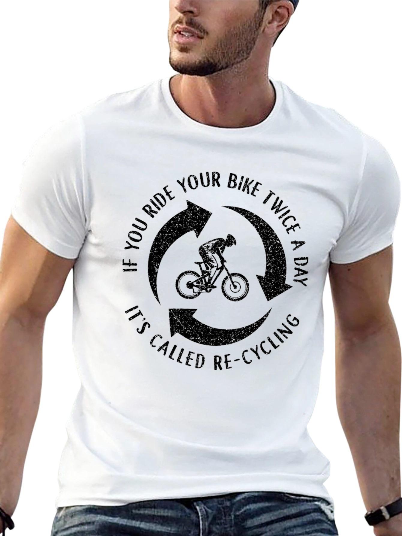 Funny Cycling T-Shirt - Re-Cycling Joke